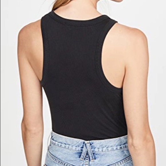 Good American NWT Micro Rib Tank Sleeveless Black Tank Top Size 3 Large 10 New - Picture 8 of 8